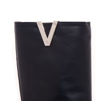Stivaletto biker Via Roma 15 in pelle con "V" nickel - 4