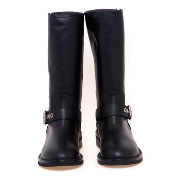 Stivaletto biker Via Roma 15 in pelle con "V" nickel - 5