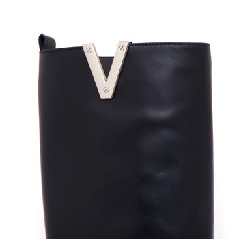 Stivale Via Roma 15 in pelle con "V" in metallo silver - 4