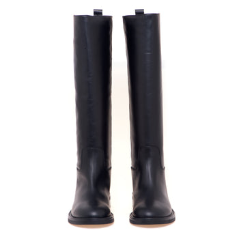Stivale Via Roma 15 in pelle con "V" in metallo silver - 5