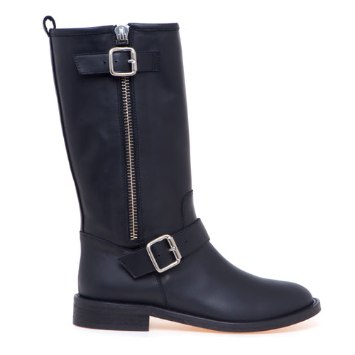 Biker Via Roma 15 in pelle con maxi soffietto