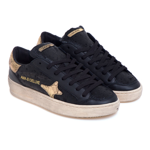 Sneaker basket Ama Brand "Slam" in pelle cracklè - 2