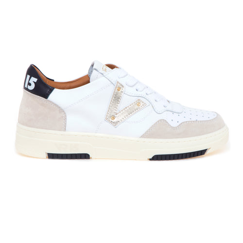 Sneaker Via Roma 15 basket bassa in pelle e camoscio