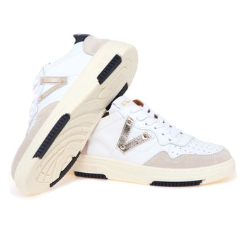 Sneaker Via Roma 15 basket bassa in pelle e camoscio - 4