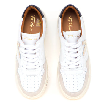 Sneaker Via Roma 15 basket bassa in pelle e camoscio - 5