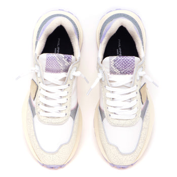 Sneaker Philippe Model Antibes in pelle cracklè e tessuto - 5