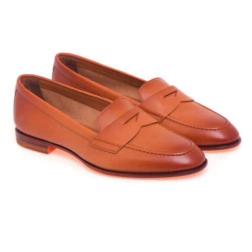 Santoni Pennyloafer aus antikem Leder - 2