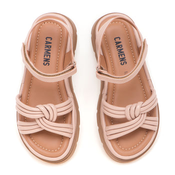 Sandalo Carmens Padova in pelle con fascia mignon annodati - 5