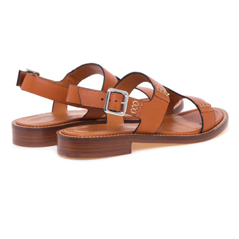 Sandalo Guglielmo Rotta in pelle con t-bar e fondo cuoio - 3