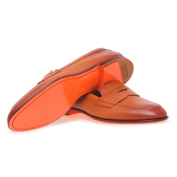 Santoni Pennyloafer aus antikem Leder - 4