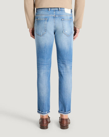 Jeans raggae Pt Torino in denim stretch con strappature - 4