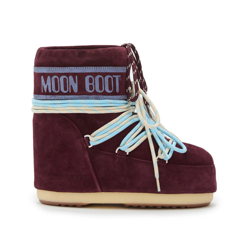 Stivale basso Moon Boot Icon Low in camoscio con doppio laccio
