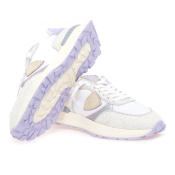 Sneaker Philippe Model Antibes in pelle cracklè e tessuto - 4