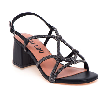 Sandalo Bibi Lou in pelle con strass - 4
