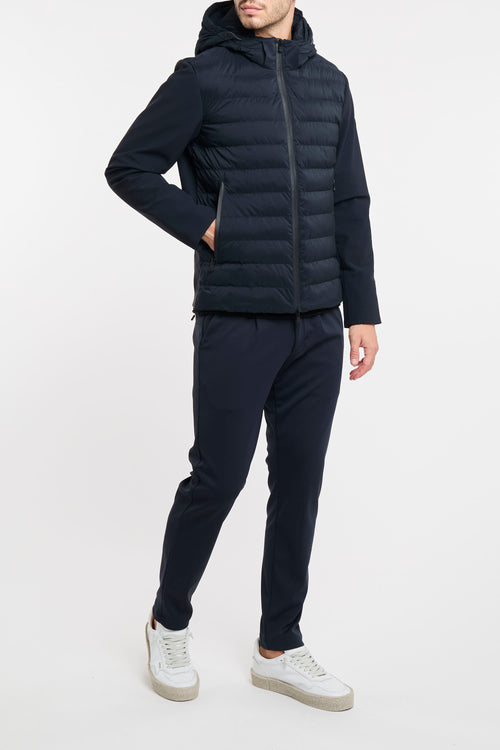 Giubbino People Of Shibuya in nylon soft touch con piumino davanti BLU - 2