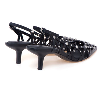 Sling-back ASH Bizarre in pelle laserata con borchie e tacco 50 mm - 3