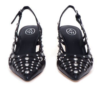 Sling-back ASH Bizarre in pelle laserata con borchie e tacco 50 mm - 5