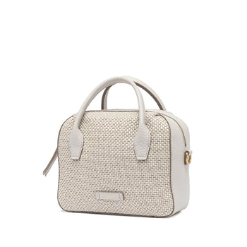 Borsa piccola bowling Gianni Chiarini "Sabrina" in pelle e paglia intrecciata - 3