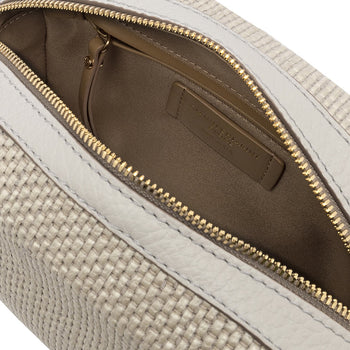Borsa piccola bowling Gianni Chiarini "Sabrina" in pelle e paglia intrecciata - 4