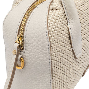 Borsa piccola bowling Gianni Chiarini "Sabrina" in pelle e paglia intrecciata - 5