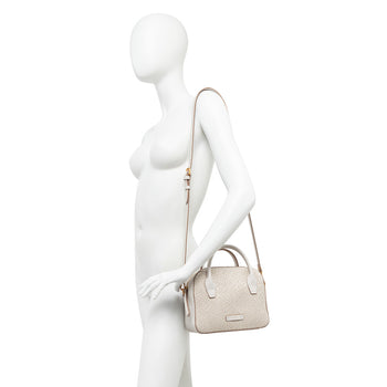 Borsa piccola bowling Gianni Chiarini "Sabrina" in pelle e paglia intrecciata - 7
