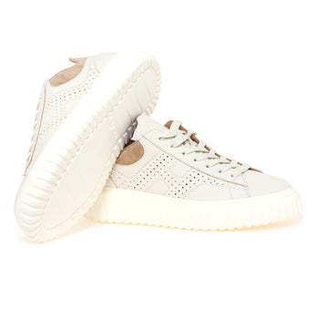 Sneaker Hogan H-Stripe in pelle sfoderata con "H" forata - 4