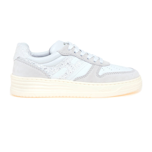 Sneaker Hogan H630 basket in pelle e camoscio con glitter