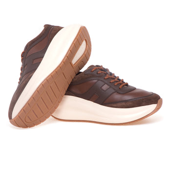 Sneaker Hogan H696 in pelle e camoscio con suola chuncky - 4