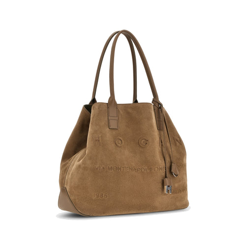 Borsa shopping Hogan Script Media in camoscio con indirizzo rilievo - 2