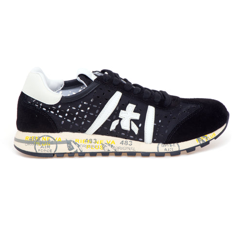 Sneaker Premiata Lucy in camoscio e tessuto forato