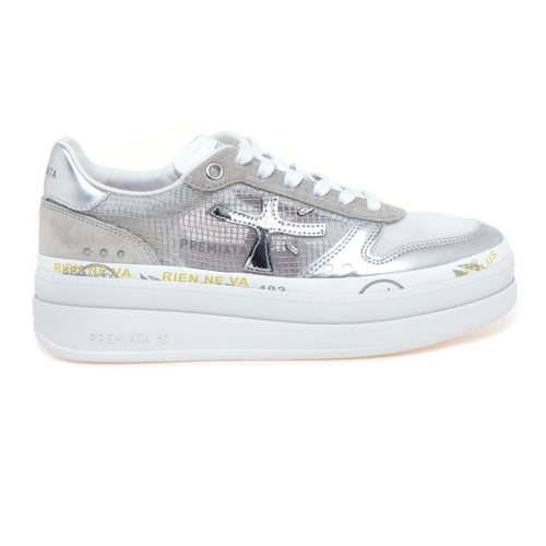 Sneaker Premiata Micol in pelle laminata e tessuto con maxi-platform - 1