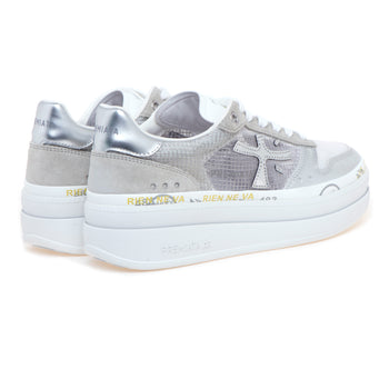 Sneaker Premiata Micol in pelle laminata e tessuto con maxi-platform - 3