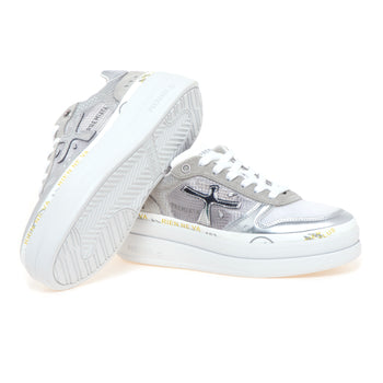 Sneaker Premiata Micol in pelle laminata e tessuto con maxi-platform - 4