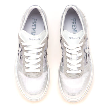 Sneaker Premiata Micol in pelle laminata e tessuto con maxi-platform - 5