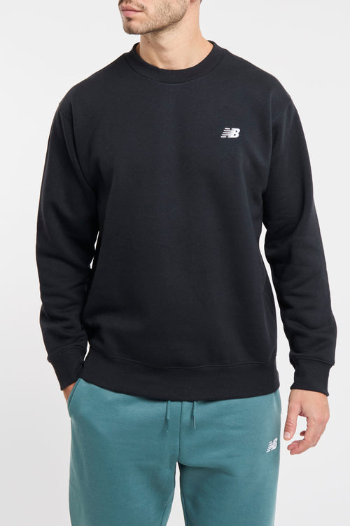 Felpa New Balance in cotone felpato con logo ricamato