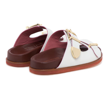 Ciabatta Lorenzo Mari in pelle con doppia fascia e fussbet - 3