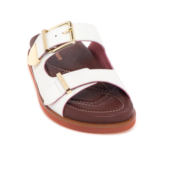Ciabatta Lorenzo Mari in pelle con doppia fascia e fussbet - 4