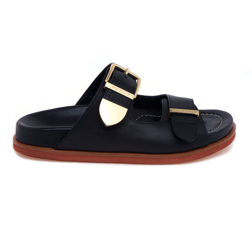 Ciabatta Lorenzo Mari in pelle con doppia fascia e fussbet