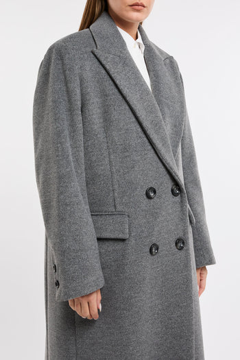 Cappotto lungo doppio petto Kaos Jeans in misto viscosa - 7