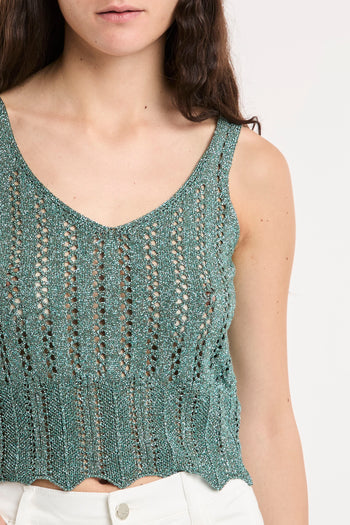 Top Kaos in crochet lurex con spalline - 3
