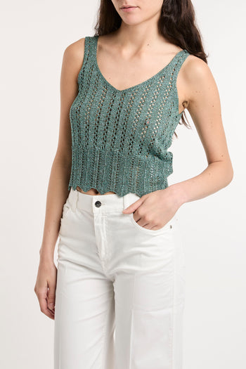 Top Kaos in crochet lurex con spalline - 4
