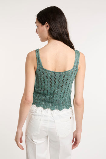 Top Kaos in crochet lurex con spalline - 5