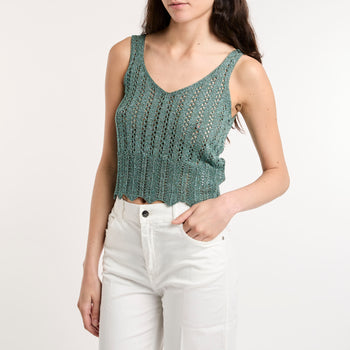 Top Kaos in crochet lurex con spalline - 6