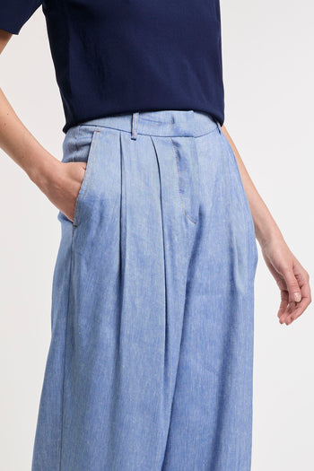 Pantalone Kaos wide-leg in misto lino - 6