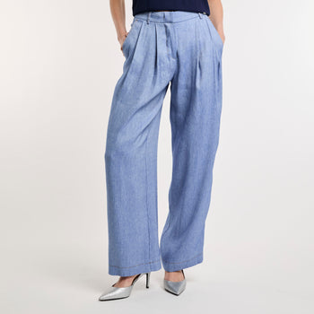 Pantalone Kaos wide-leg in misto lino - 9