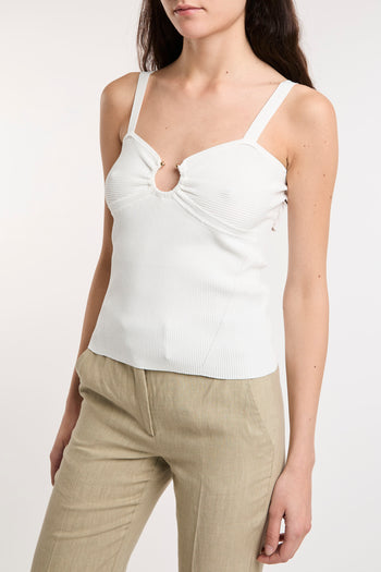 Top Kaos a coste con accessorio piercing - 4