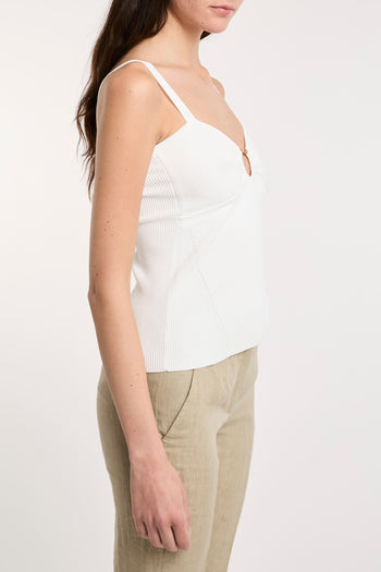 Top Kaos a coste con accessorio piercing - 6