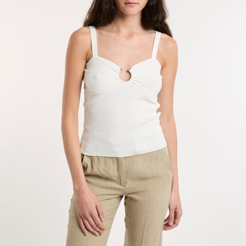 Top Kaos a coste con accessorio piercing - 7