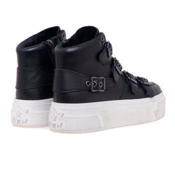 Sneaker in pelle con cinturini e maxi-platform - 3