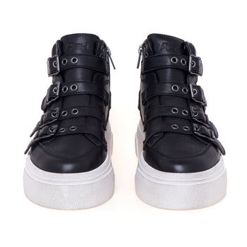Sneaker in pelle con cinturini e maxi-platform - 5